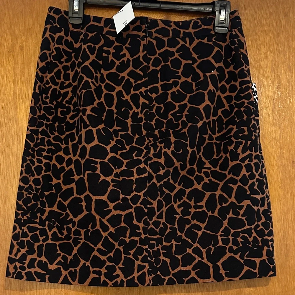 Derek Lam Black and Brown Patterned Pencil Skirt
